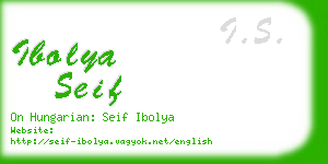 ibolya seif business card